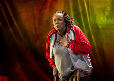 Dael Orlandersmith in “Until the Flood.” Written by Orlandersmith and directed by Neel Keller, “Until the Flood” runs through February 23 at Center Theatre Group’s Kirk Douglas Theatre. For more information, please visit CenterTheatreGroup.org. Press Contact: CTGMedia@CTGLA.org / (213) 972-7376. Photo by Craig Schwartz.