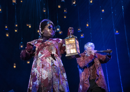 Alex Newell and Bradley Whitford in 'A Christmas Carol.' Photo by Joan Marcus.