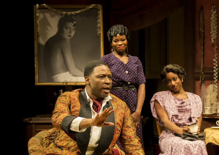 L-R: Greg Alverez Reid, Nija Okoro and Kim Steele in “Blues for an Alabama Sky” at Center Theatre Group / Mark Taper Forum through May 8, 2022.<br />
Photo Credit: Craig Schwartz Photography