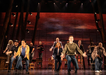 The North American touring company of "Come from Away."<br />
Photo by Matthew Murphy.