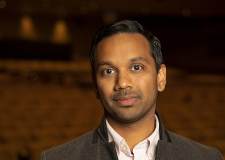 Incoming Center Theatre Group Artistic Director Snehal Desai at the Ahmanson Theatre.  <br />
Photo credit: Kim Newmoney