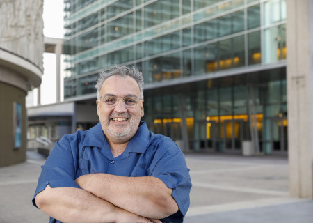 Luis Alfaro is a plenary speaker at Center Theatre Group’s annual Going Pro Career Fair on April 15, 2023, which is designed to help current college and graduate students as well as early-career individuals and arts educators learn about ways the theatre is evolving both on and off the stage, with the goal to guide the next generation of theatre practitioners in their professional development. <br />
Photo by Ryan Miller/Capture Imaging