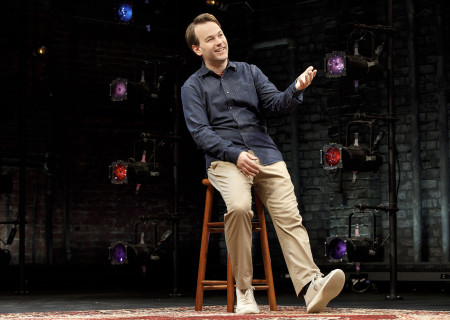 Mike Birbiglia in “The New One.” Written and performed by Birbiglia and directed by Seth Barrish, “The New One” is part of Center Theatre Group’s 2019-2020 season at the Ahmanson Theatre and will be presented October 23 through November 24, 2019. For more information, please visit CenterTheatreGroup.org. Press Contact: CTGMedia@CTGLA.org / (213) 972-7376. Photo by Joan Marcus.