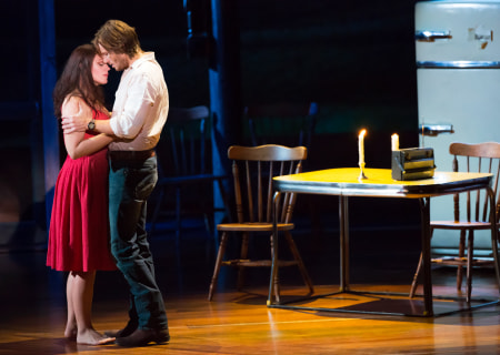 Elizabeth Stanley and Andrew Samonsky in the Tony Award-winning "The Bridges of Madison County" The Broadway Musical at the Center Theatre Group/Ahmanson Theatre, December 8, 2015, through January 17, 2016. "Bridges" has a book by Marsha Norman, music and lyrics by Jason Robert Brown and is based on the novel by Robert James Waller. Bartlett Sher directs. Tickets are available at CenterTheatreGroup.org or by calling (213) 972-4400.  <br />
Contact: CTG Media and Communications / (213) 972-7376 CTGMedia@centertheatregroup.org <br />
Photo by Matthew Murphy