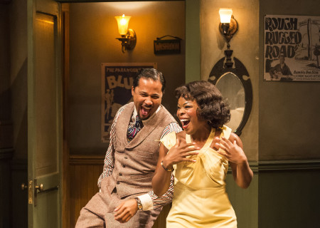 Jason Dirden and Nija Okoro in August Wilson’s “Ma Rainey’s Black Bottom,” directed by Phylicia Rashad, playing through October 16, 2016, at Center Theatre Group/Mark Taper Forum at the Los Angeles Music Center. For tickets and information, please visit CenterTheatreGroup.org or call (213) 628-2772. Contact: CTGMedia@ctgla.org/ (213) 972-7376. Photo by Craig Schwartz.