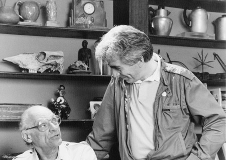 L-R: Playwright Arthur Miller and Gordon Davidson. Photo by Jay Thompson.