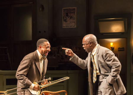 L-R: Damon Gupton and Glynn Turman in August Wilson’s “Ma Rainey’s Black Bottom,” directed by Phylicia Rashad, playing through October 16, 2016, at Center Theatre Group/Mark Taper Forum at the Los Angeles Music Center. For tickets and information, please visit CenterTheatreGroup.org or call (213) 628-2772. Contact: CTGMedia@ctgla.org/ (213) 972-7376. Photo by Craig Schwartz.