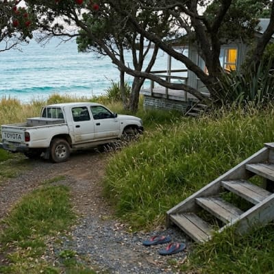 Bach driveway with jandals by the door
