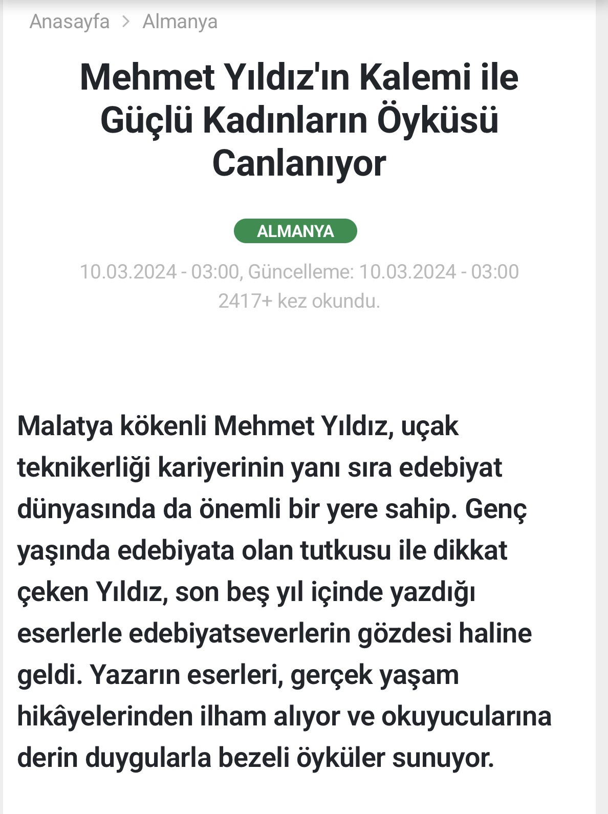 Basında Mehmet Yıldız