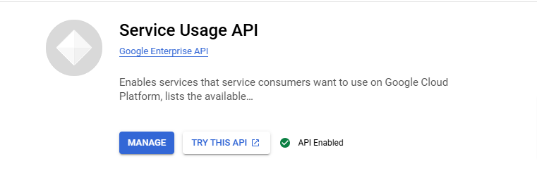 Enable the Google Cloud Service Usage API