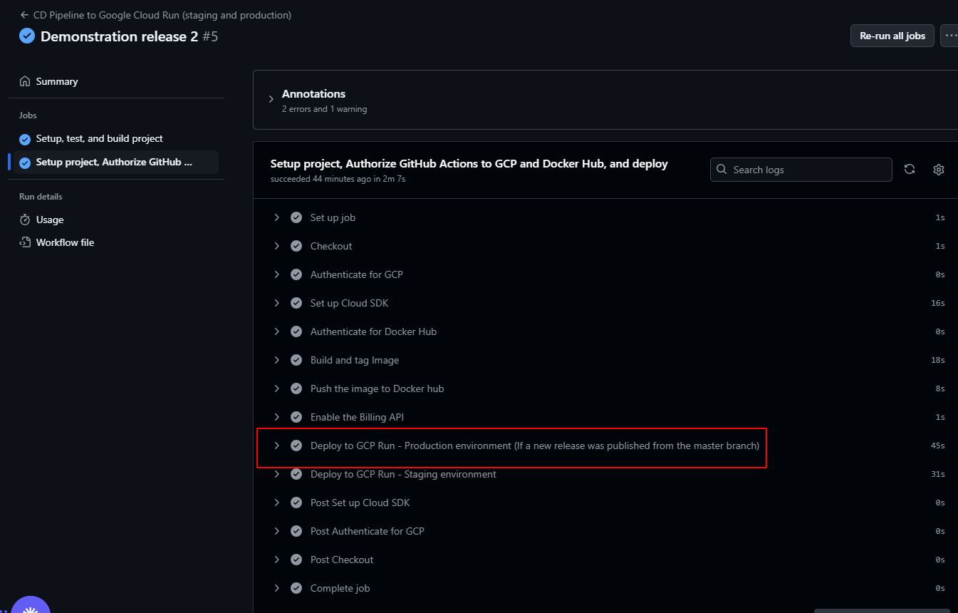 Continuous Deployment workflow from merge to main