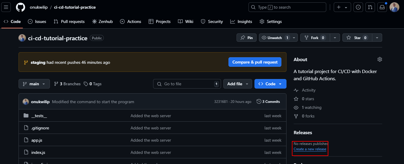 Navigate to the Release page