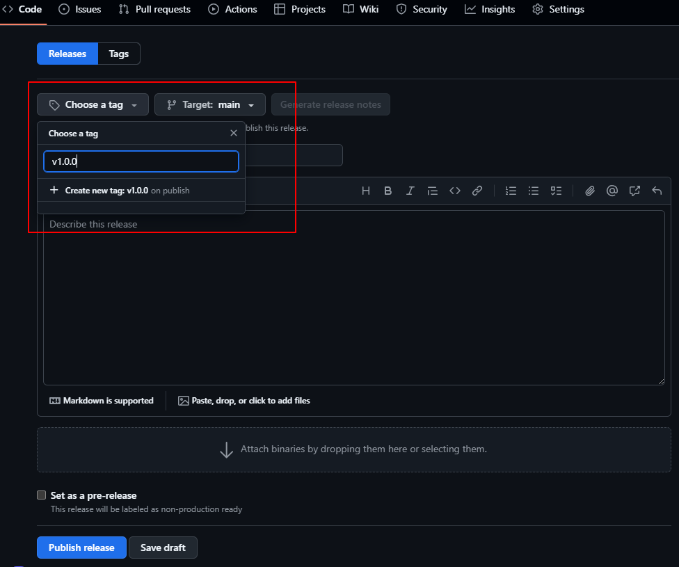 Create a new release