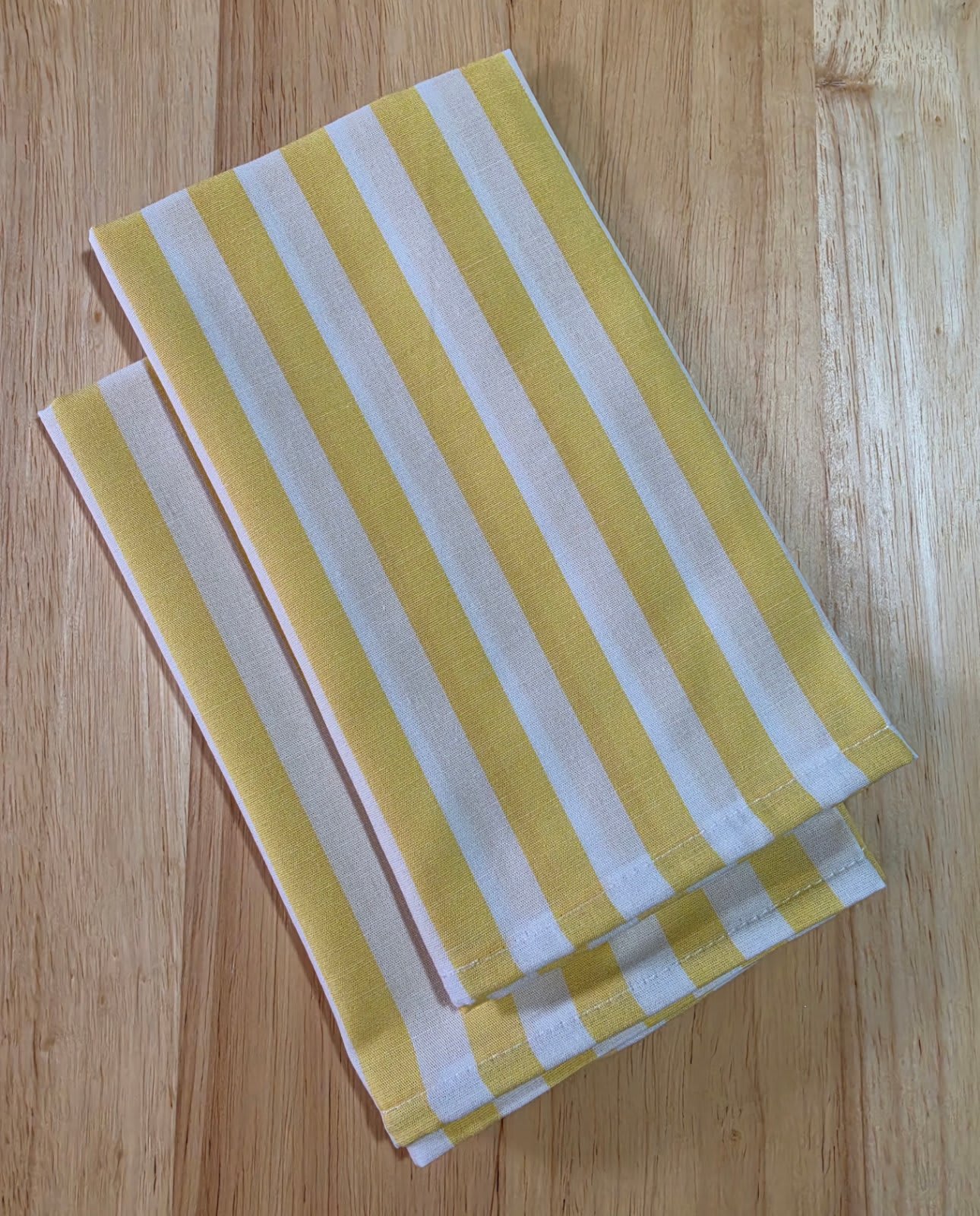 Guardanapos Algodão Listrado Amarelo