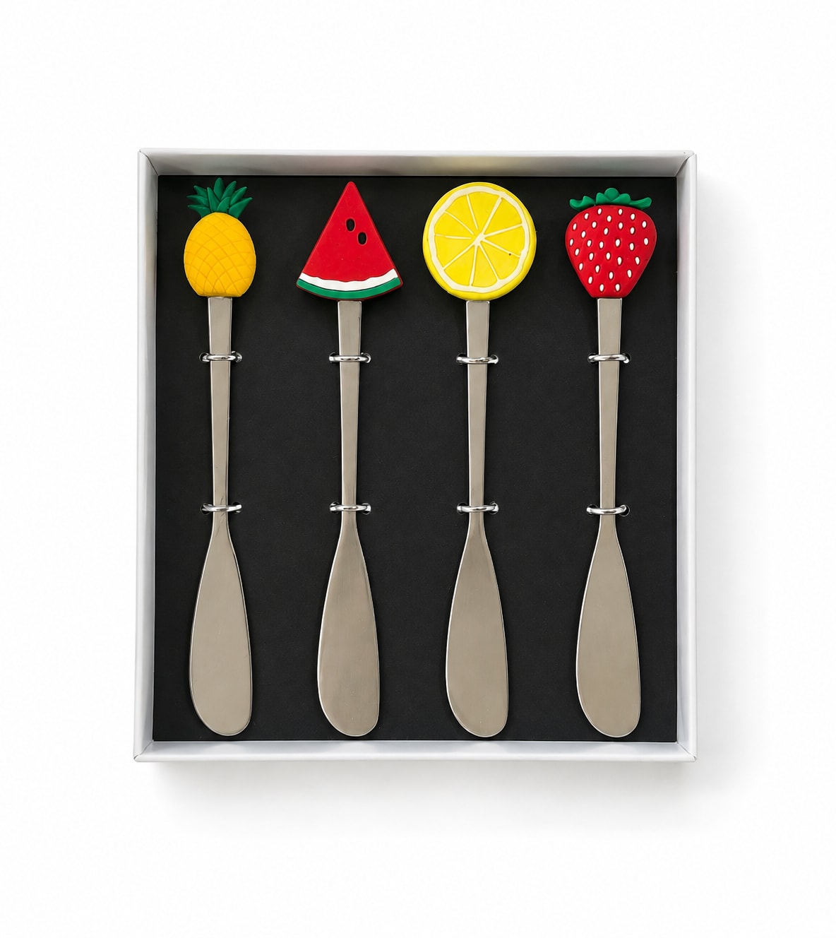 Conjunto de 4 Espátulas para Patê Decorados - Frutas
