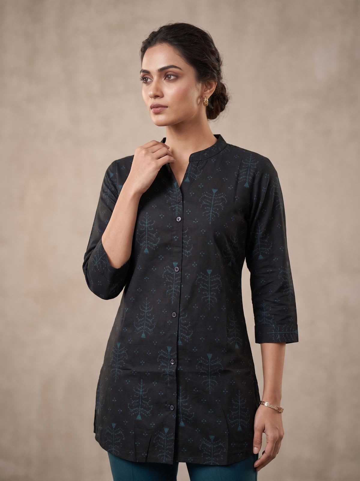 Black Cotton Tunic - Shiavni Fashion