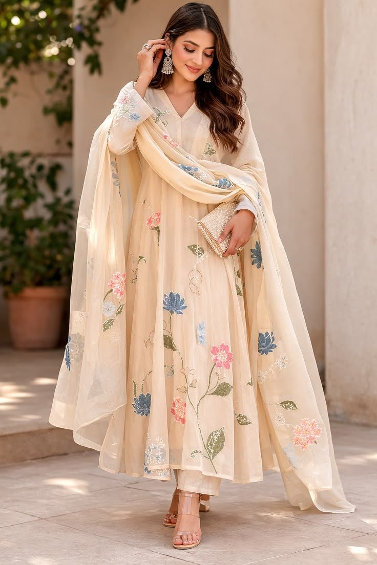 Sample testing Floral Print Anarkali Kurti