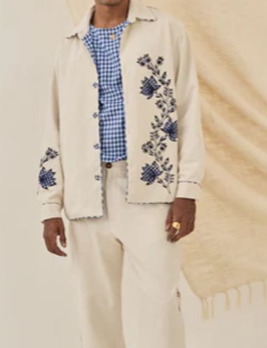 Saras Handloom Denim Jacket - Image 2
