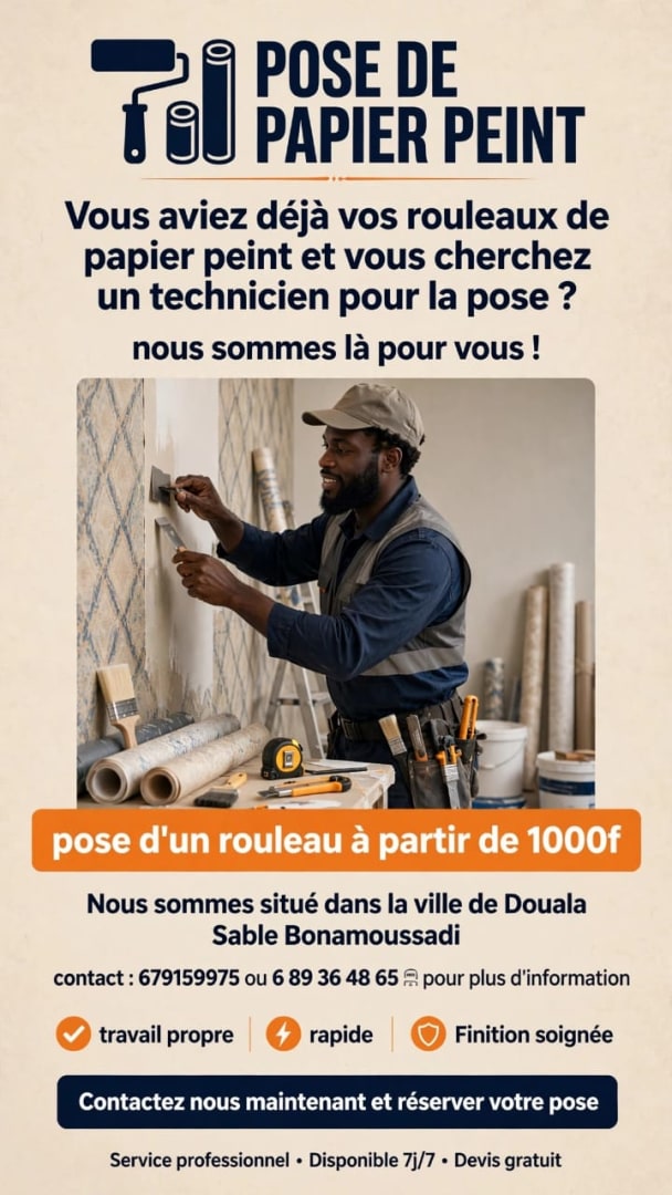 Décoration en revêtement de papier peint pour sol, mur et plafond