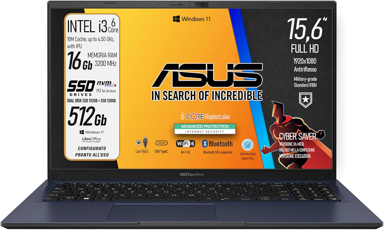 Vue 1 de Asus Expertbook Pc Portable