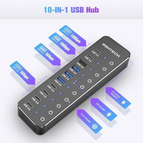 Vue 2 de Hub Usb Alimente Rshtech
