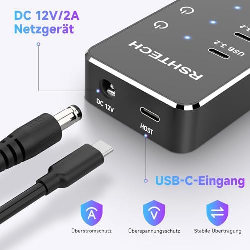 Vue 3 de Hub Usb Alimente Rshtech