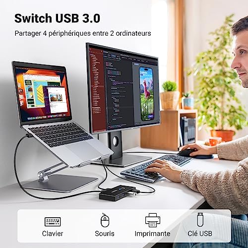 Vue 2 de Ugreen Switch Usb Commutateur