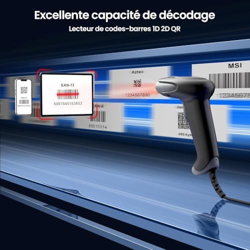 Vue 4 de Eyoyo Lecteur Codes Barres