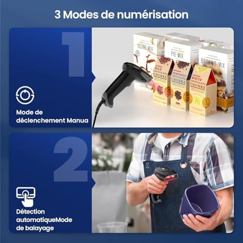 Vue 5 de Eyoyo Lecteur Codes Barres