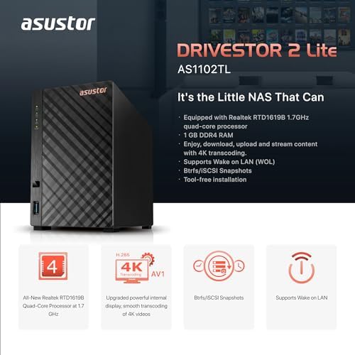 Vue 4 de Asustor Drivestor Lite Astl