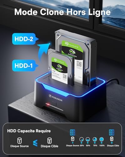 Vue 3 de Posugear Dock Disque Durs