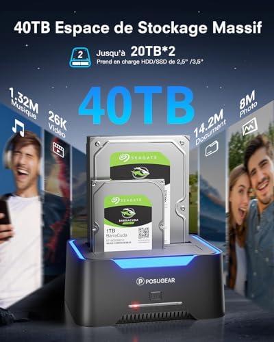 Vue 4 de Posugear Dock Disque Durs