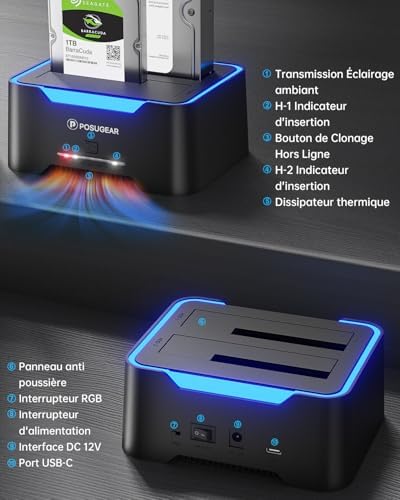 Vue 5 de Posugear Dock Disque Durs