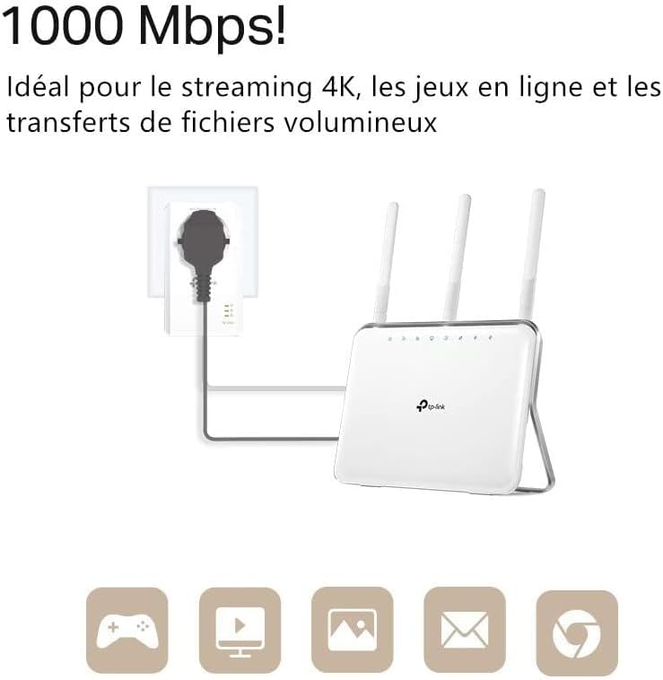 Vue 3 de Tplink Cpl Mbps Avec