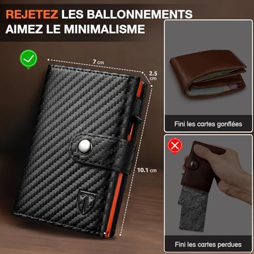 Vue 4 de Portefeuille Homme En Fibre
