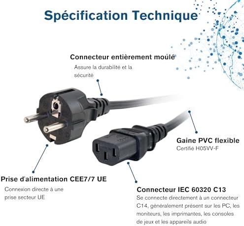 Vue 3 de Cg Cable Dalimentation De