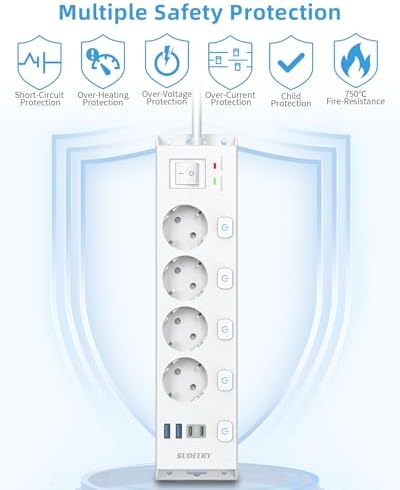 Vue 7 de Multiprise Prises Avec Usb