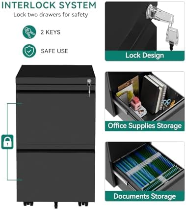 Vue 4 de Yitahome Mobile Filing Cabinet