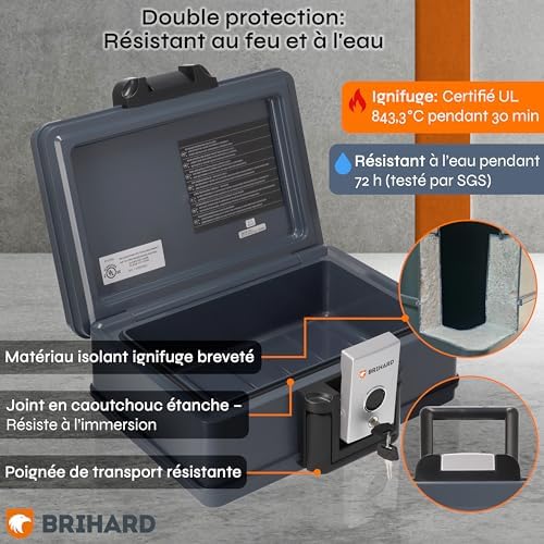 Vue 3 de Brihard Coffre Ignifuge Certifie