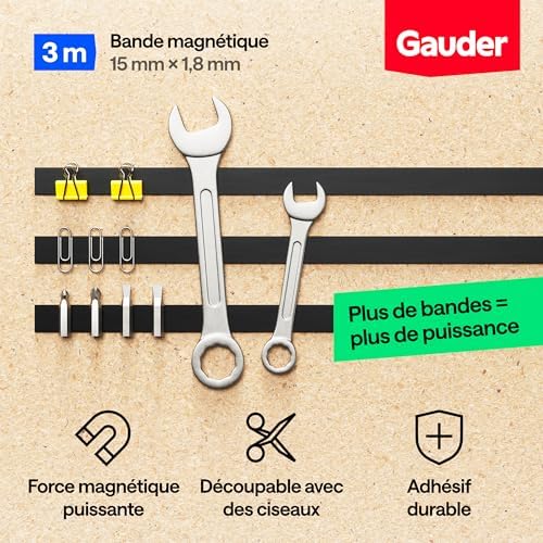Vue 3 de Gauder Bande Magnetique Adhesif