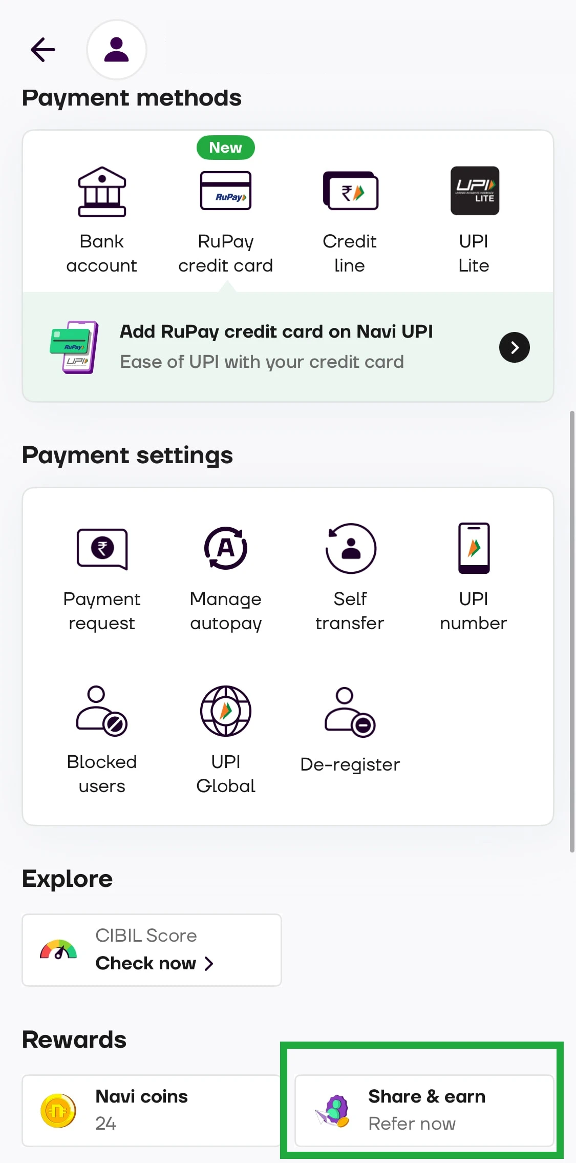 Share and Earn on Navi