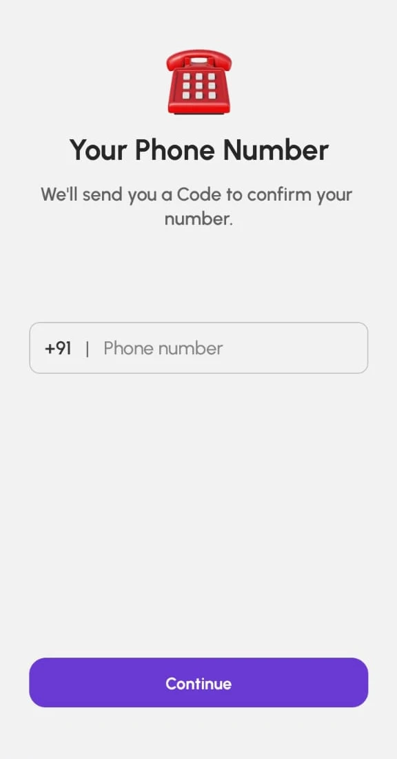 SuperJ registration screen