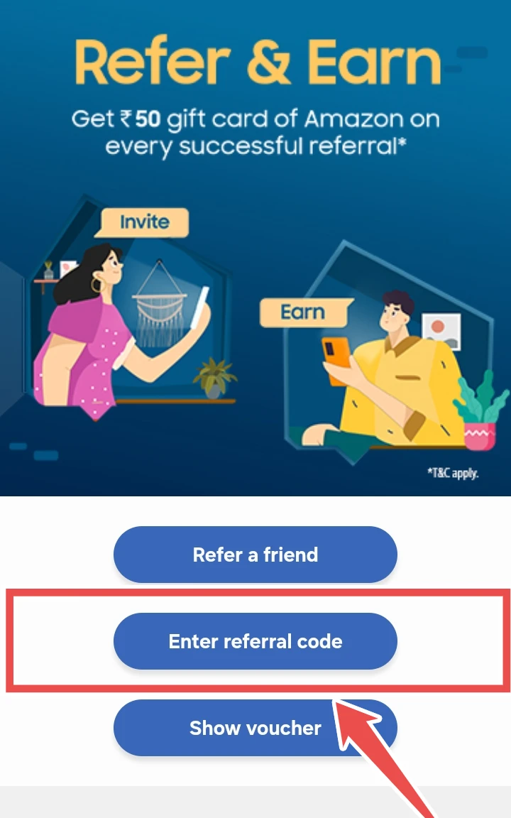 Enter referral code