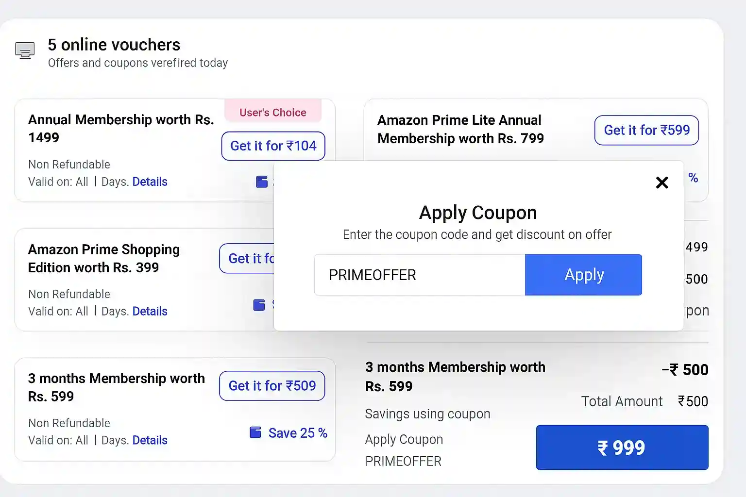 Amazon Prime annual membership on Magicpin