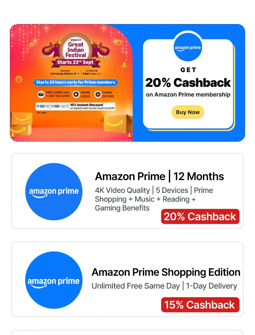 Amazon Prime on Paytm 