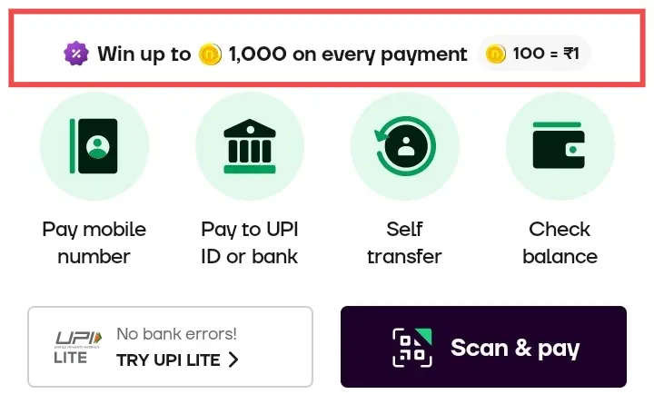 Earn Navi coins on every UPI payment ef1h00