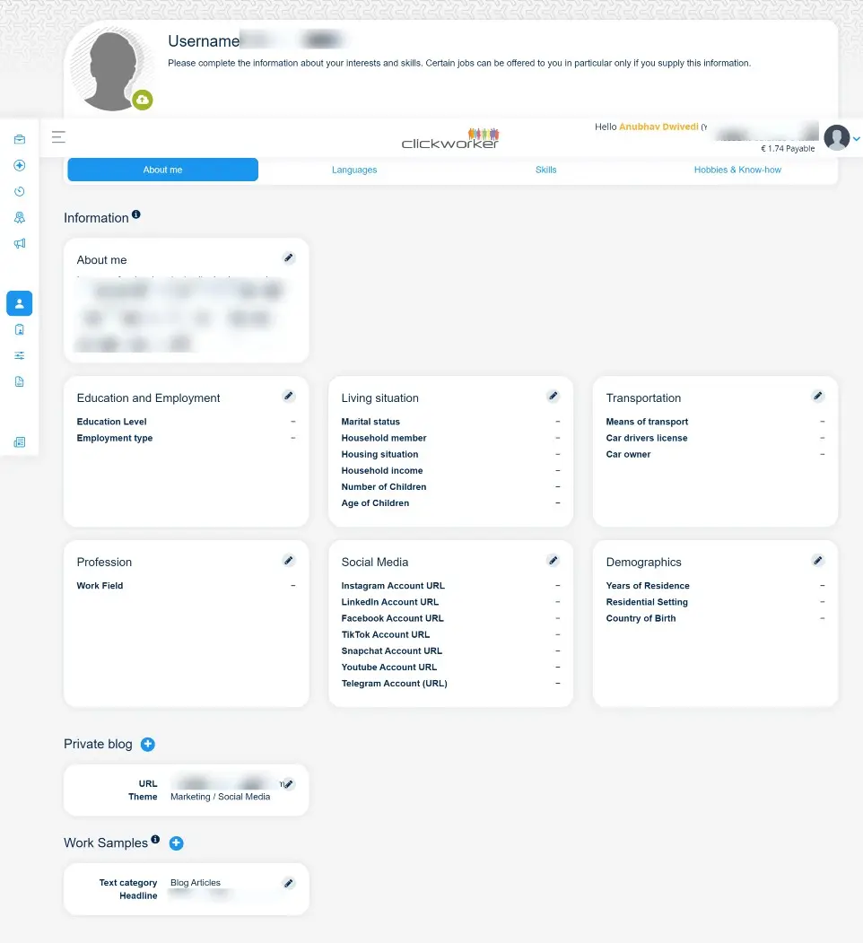 UHRS profile