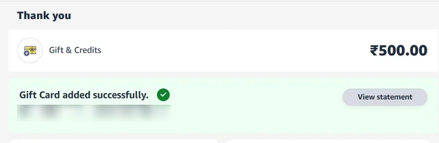 Flipkart gift card added