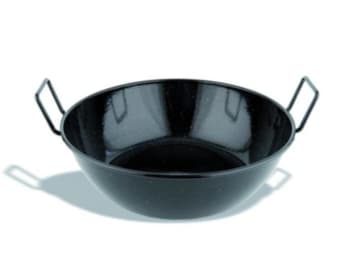 Emaljert panne med håndtak Ø:140mm, sort