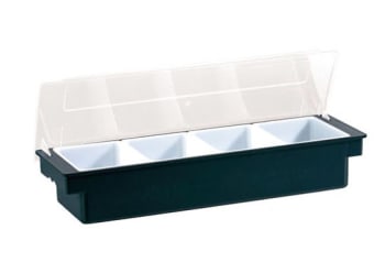 Garnityrbeholder, Sort plast 4 x 70 cl